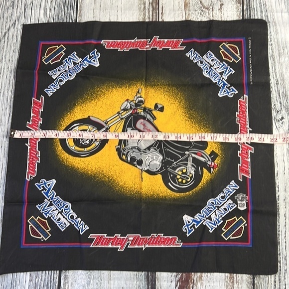 American Made Harley Davidson Black/Red-Blue Scarf Large - Picture 7 of 7